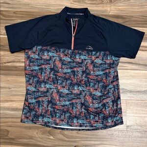 LL Bean Men's Short Sleeve Comfort Cycling Jersey Men’s Sz XLT 1/4 Zip